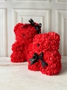 MINI OSO DE FLORES - ROJO