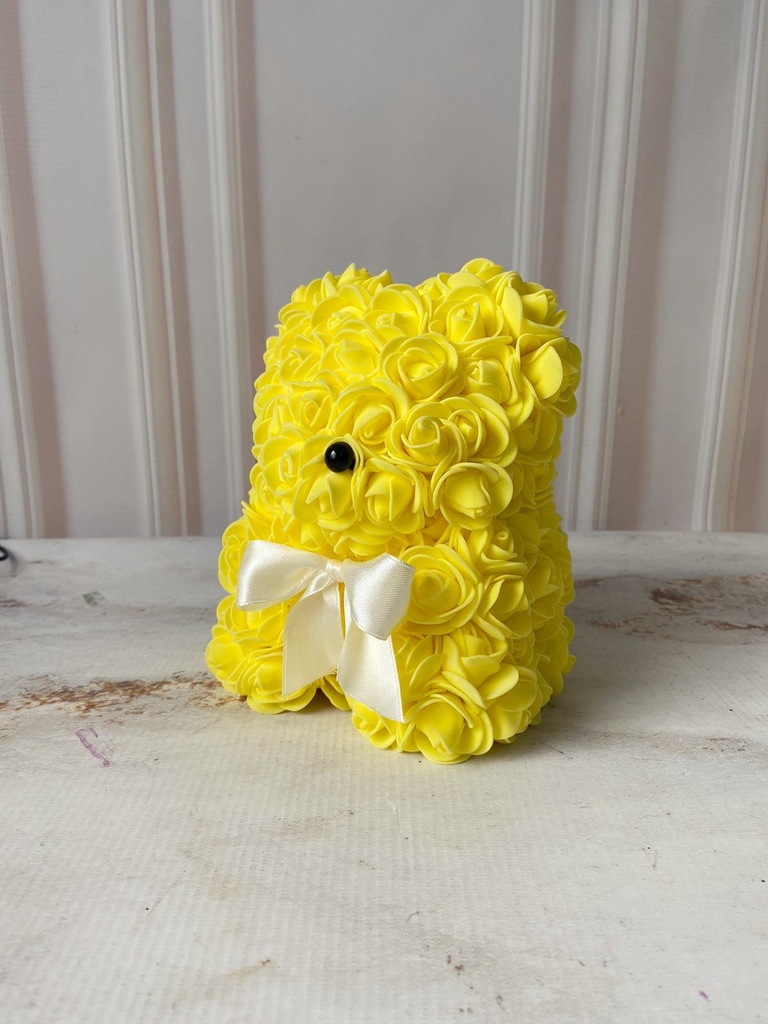MINI OSO DE FLORES - AMARILLAS